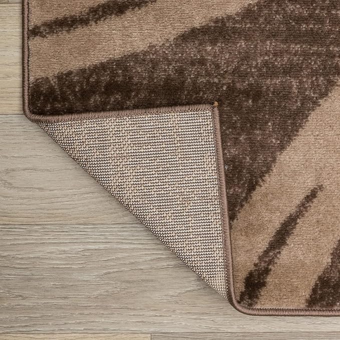 Rugshop Modern Wavy Circles Design Runner Rug 2'7" x 6' Brown