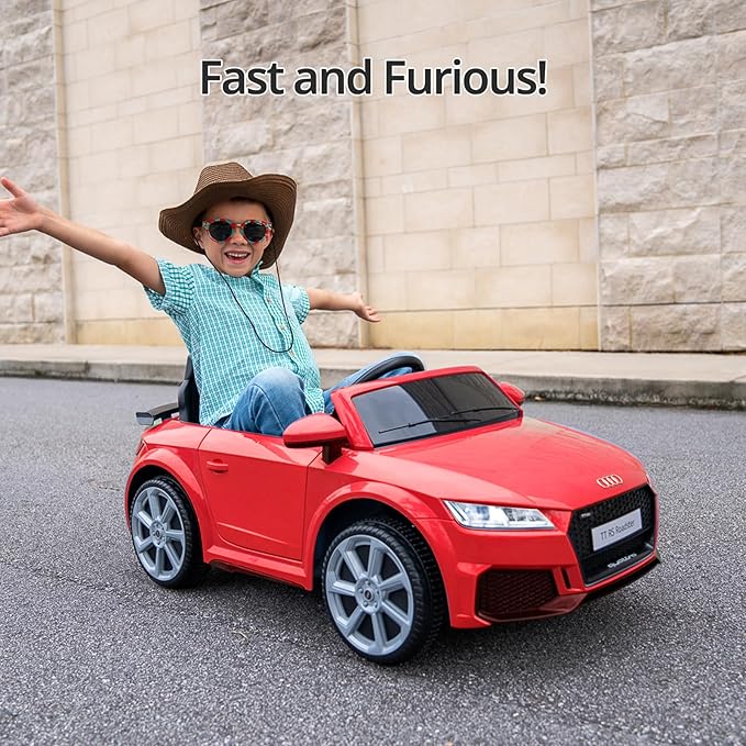 Kids Electric Car, Licensed Audi 6V Kids Ride on Toy Car for Toddlers with Remote - Red