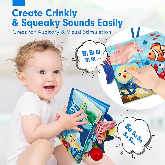 hahaland Baby Books 0-6 Months,Infant Tummy Time Toy High Contrast Sensory Baby Toys 6 to 12 Months Touch Feel Book Baby Gifts for Boy Girl 0-3 Months Book Early Learning Toy (Single Book)