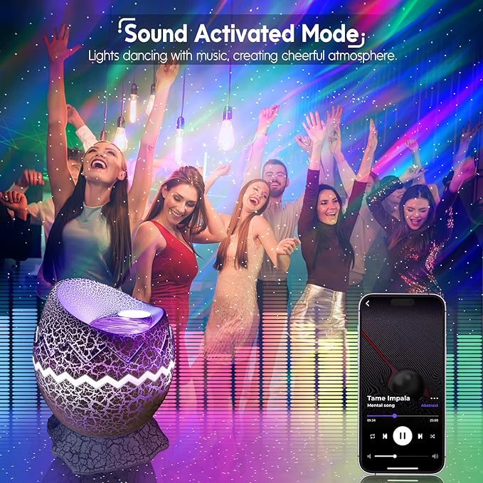 Rossetta Star Projector, Galaxy Projector LED Lights for Bedroom, Remote Control & White Noise, Night Light for Kids Room, Adults Home Theater, Party, Room Decor, Gift for Christmas, Birthday