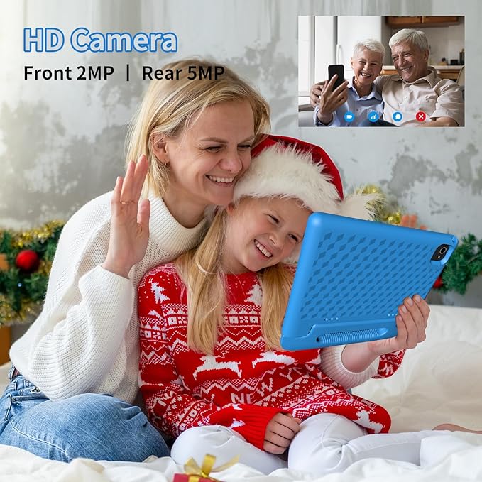 Kids Tablet, 10.1 Inch Tablet for Kids Android 14, 64GB Octa-Core, WiFi, Big Battery, Kids Space, Parental Control 1280 * 800 HD Display Children Tablets Blue