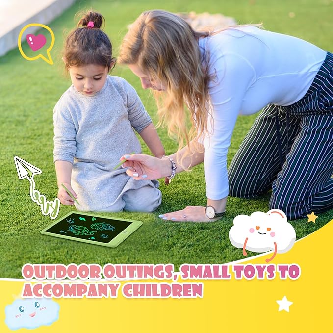 LCD Writing Tablet for Kids Age 3-12 Years-10 Inch, Portable/Interactive/Mess Free Coloring/Reusable Used for Family Educational Learning, Travel Calm Down Toys, Sketch Pad, Stuffers Gifts for Teen