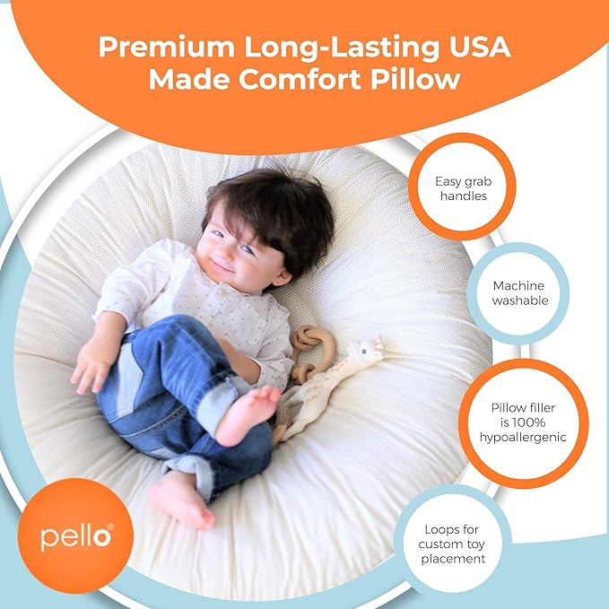 Pello Multi-use Luxe -Toddler Floor Pillow/Play Mat/Lounger (Dinosaurs)