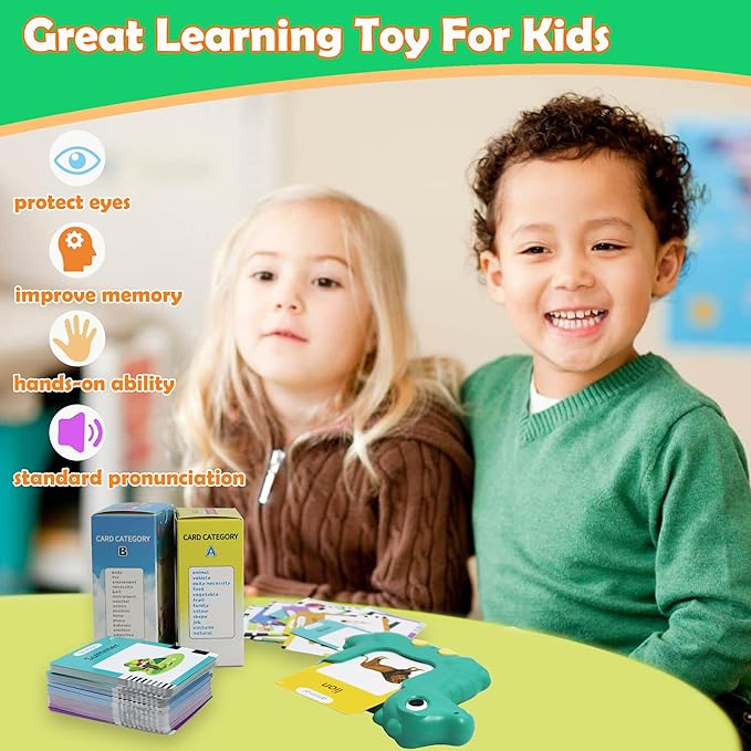 MAYAPHILOS English Talking Flash Cards with 510 Sight Words, Pocket Speech Therapy Toys, Interactive Autism Sensory Toy, Eductional Toys Learn English for Kids