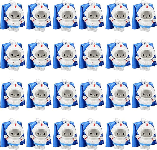 ArtCreativity 24-Pack / 2" Mini Astronaut Paratroopers – Durable Parachute Toys for Kids – Space-Themed Party Favors, Astronaut Piñata Fillers, and Goodie Bag Toys