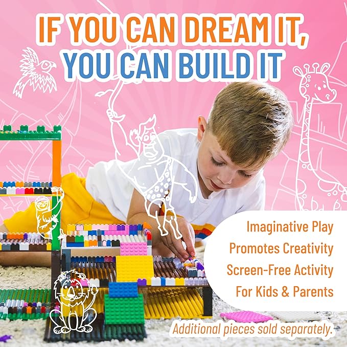 Strictly Briks Classic Bricks Starter Kit, Blue, Green, Gray, and Sand, 96 Pieces, 2x4 Studs, Building Creative Play Set for Ages 3 and Up, 100% Compatible with All Major Brick Brands