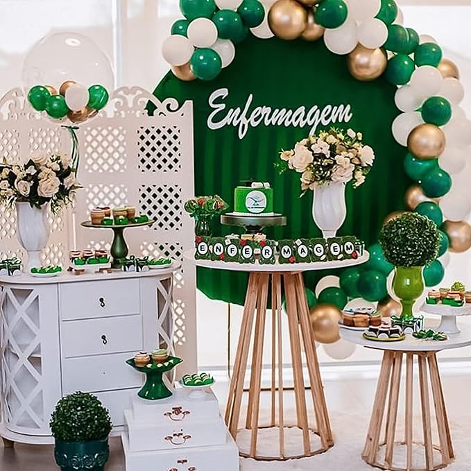 RUBFAC 129pcs Dark Green Balloons Different Sizes 18 12 10 5 Inches Emerald Green Latex Balloon Garland Arch for Masquerade Party Decorations Birthday Baby Shower Wedding Safari Jungle Party Supplies