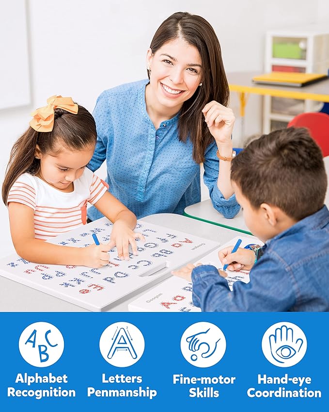 Coogam Magnetic Letters Practicing Board, Magnets Tracing ABC Alphabet Board Learning to Write Uppercase&Lowercase Educational Toy Fine Motor Montessori Gift for 3 4 5 Years Old Preschool Kids