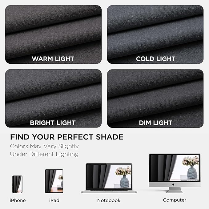 Joydeco Blackout Curtains 108 Inches Long for Bedroom, Thermal Insulated Black Out Curtains 2 Panels Set, Room Darkening Drapes for Living Room Window Rod Pocket Back Tab (W52 x L108 Inch, Dark Grey)