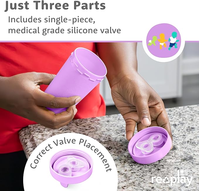 Re-Play Sippy Cups for Toddlers - 10 Oz. Reusable Spill Proof Cups for Kids, Dishwasher/Microwave Safe - Made in USA - Set of 3-3.13" x 6.25" - Mermaid