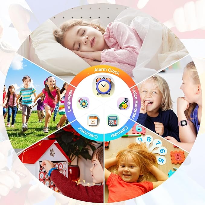 Goodatech Kids Smart Watch for Boys Girls, 1.54'' Smartwatch with 26 Puzzle Games,HD Camera,Video Music Player,Pedometer,Flashlight,Audio Book etc., Aluminum Case and Sport Band (Blue)