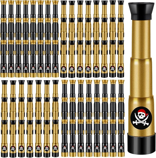Deekin 100 Pcs Pirate Telescope for Kids Pirate Party Favors Accessories Telescope Toys Spyglass Mini Treasure Hunt for Boat Halloween Birthday Party Supplies