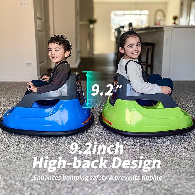 Baby Bumper Car, 6V Electric Kids Bumper Car for Toddlers with Remote Control, Bluetooth - Green