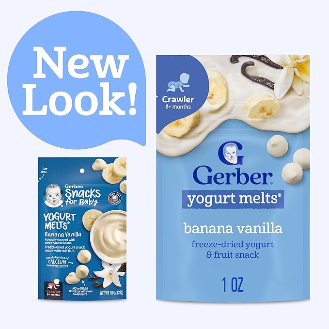 Gerber Baby Snacks Yogurt Melts, Banana Vanilla, 1 Ounce (Pack of 7)