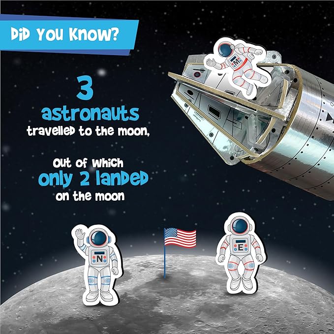 Imagimake Mapology Man's Journey to Moon | NASA Mission Apollo 11 | Rocket & Satellite Model Making Set | Space Toys for ages 8-13 | Educational Science Kits for Kids Age 8-12 | Gifts for Boys & Girls