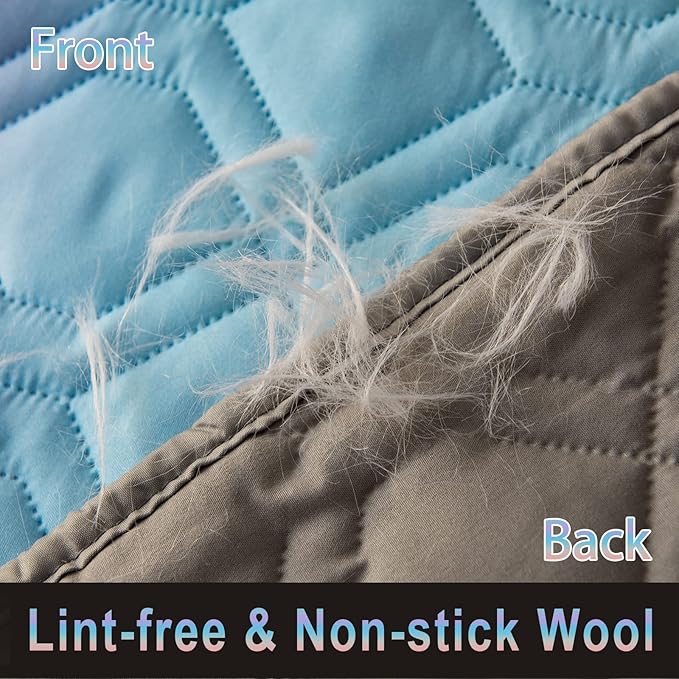 100% Waterproof Dog Bed Cover 30x70 inch Reversible Changing Pad Reusable Camping Mat for Kids/Pet/Dog/Cat Washable Geometric Embroidery Blanket Patchwork Rainbow Ombre Printed+Gray