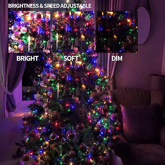 Dazzle Bright Color Changing Christmas Lights, 33ft 100 LED RGB String Lights with Remote & Timer, USB Powered Fairy Lights for Indoor Outdoor Xmas Tree Party Wedding Halloween Decorations