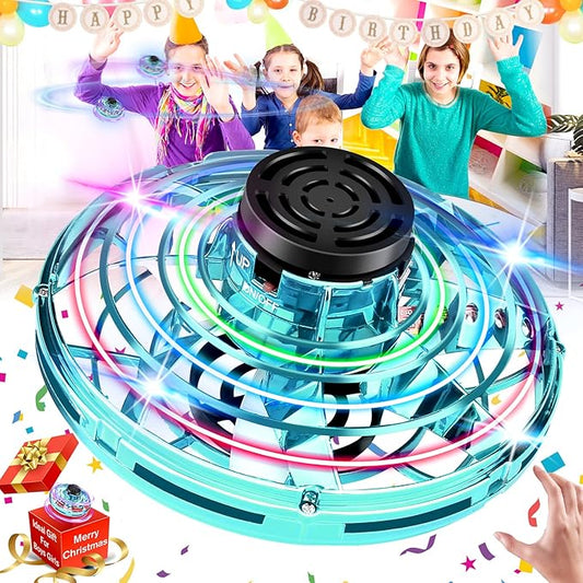 Hand Operated Mini Drone for Kids - LED UFO Flying Orb Ball, Rechargeable Mini Fidget Spinner Toy for Indoor Outdoor,Christmas Birthday Party Gifts for Girls Boys (Green)