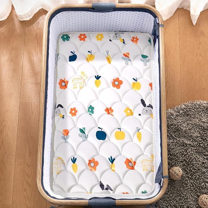 Baby Bassinet Mattress 29 x 18 inches- Firm Support and Comfort Premium Foam,Noiseless and Odorless,Hypoallergenic Small Crib Mattress, Fits Moses Basket, Dual Sided with Soft Breathable Fabric