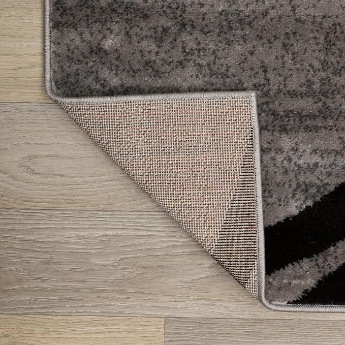 Rugshop Modern Wavy Circles Design Round Area Rug 8' Gray