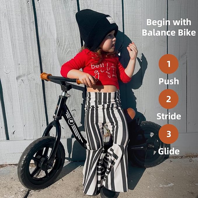 JOYSTAR 10"/12" Toddler Balance Bike for Girls & Boys, Ages 18 Months to 5 Years, Kids Push Bike with Footrest & Adjustable Seat Height, First Birthday Gifts for 2-5 Boys Girls