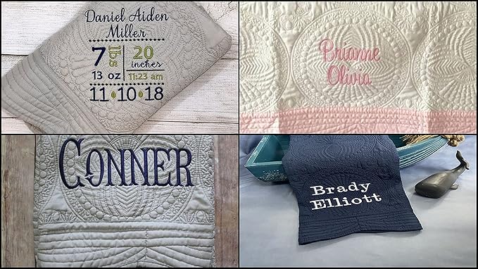 Personalized Baby Blanket Baby Quilt Monogrammed Blankets for Boys and Girls Embroidered Baby Gifts Lily