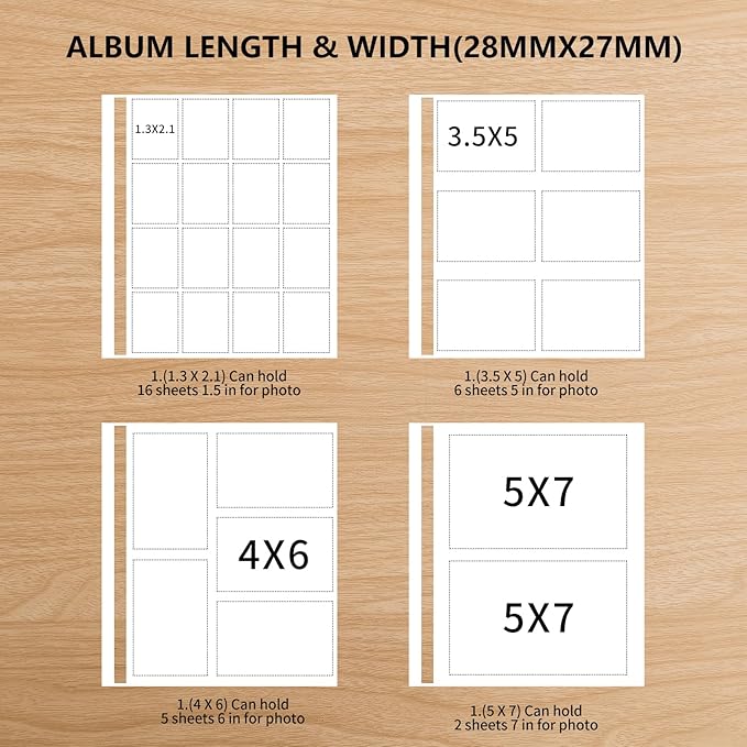 Inspirational Leather Photo Album,Magnetic Self-Stick Page Photo Album,Family Album,Hand Made DIY Albums Holds 3x5, 4x6, 5x7, 6x8 Photos (purple-always remember)