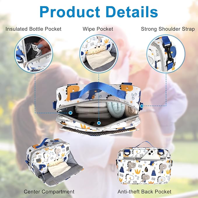 Accmor Stroller Organizer, Universal Stroller Organizer with Insulated Cup Holder Pocket, Dual Purpose Large Capacity Stroller Bag Caddy, Stroller Accessories Fits for Uppababy, Doona, Nuna Strollers