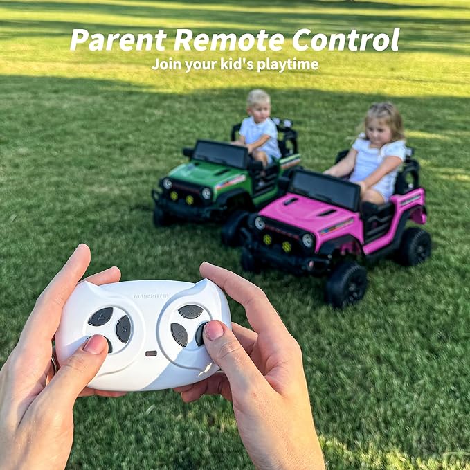 4WD Kids Ride on Car Truck, 12V 7Ah Kids Electric Vehicles Car Ride on Toy for Toddlers w/Remote Control - Pink