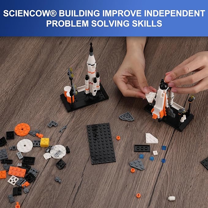 Space Exploration Shuttle Toys for Boys, STEM Aerospace Building Kit Toy with Rocket, Space Shuttle, Moon Buggy and Satellite, Best Gifts for 6, 7, 8, 9, 10+ Year Old Boys (415 PCS)