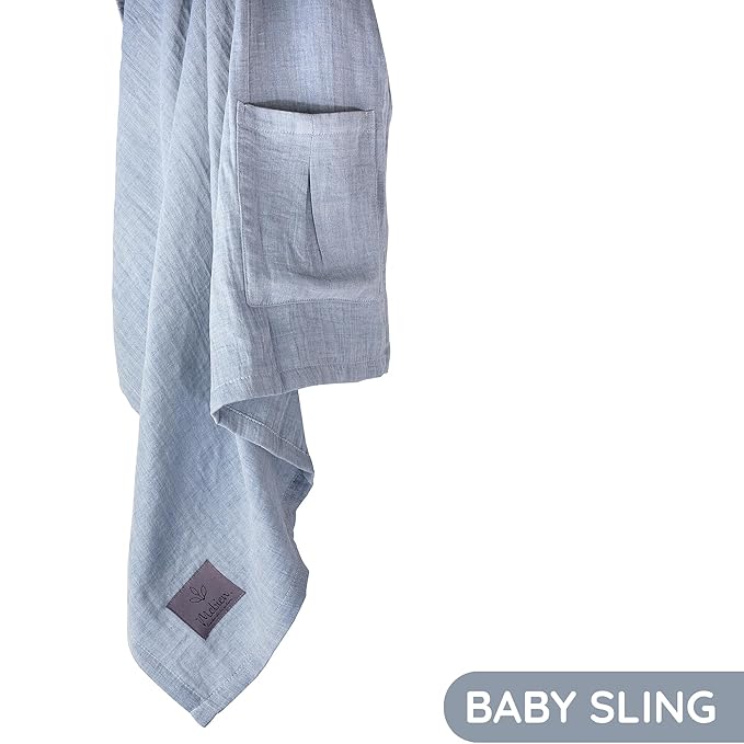 Baby Ring Sling Lightweight 100% Cotton Wrap Newborn, Toddler, Infant, Holder, Adjustable, Breathable, Travel Baby Carrier Sling Dark Blue