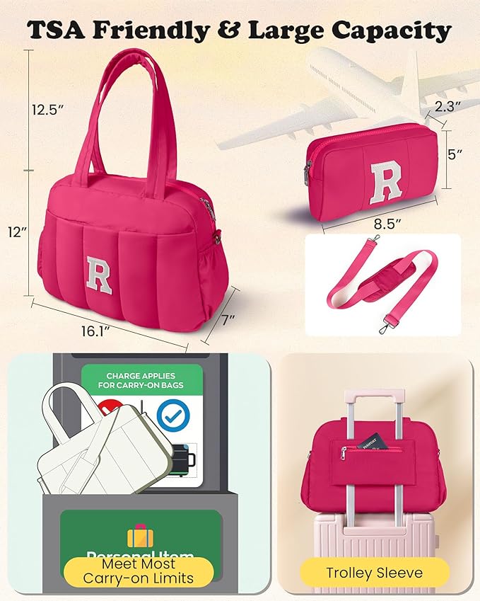 Dance Bag, Kid Weekender Bags，Teen Girl Gifts-Overnight Bag with Wet Pocket，Lightweight Travel Tote Personalized Cheer Bags with Makeup Pouch