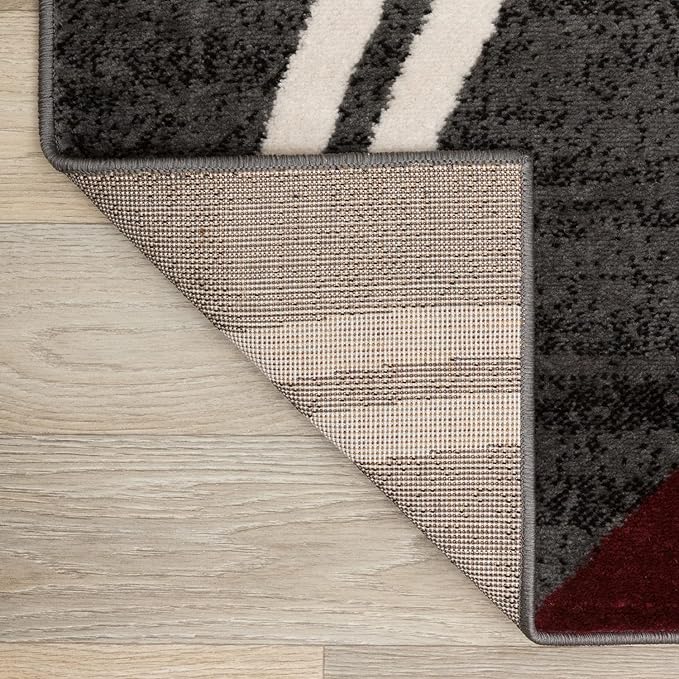 Rugshop Modern Wavy Circles Design Runner Rug 2'7" x 8' Red