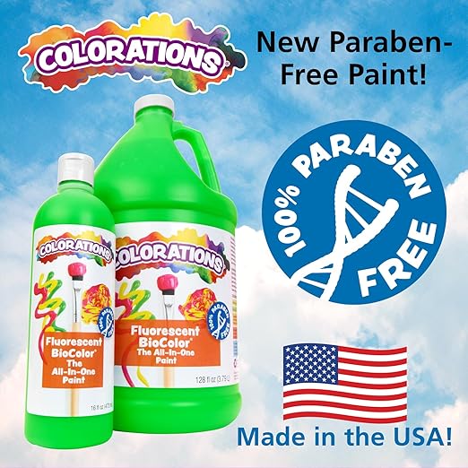 BioColor FBIOBL Paint, Fluorescent Blue - 16 oz.
