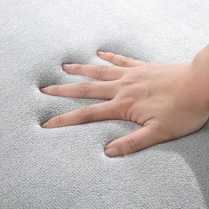 BALAPET Thick Memory Foam 50x50 Play Mat for Playpen, Super Soft Velvet Portable Baby Playpen Mat for Kids Toddler Crawling and Play, Non-Slip Bottom Playmat, Grey