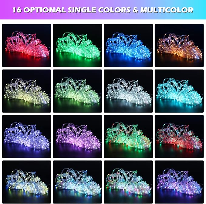 Color Changing Rope Lights 164FT 500 LED Outdoor, String Lights with Plug & Remote | Twinkle Christmas Indoor Bedroom, Waterproof Christmas Lights Outdoor, Rope Lights for Outside,16 Colors