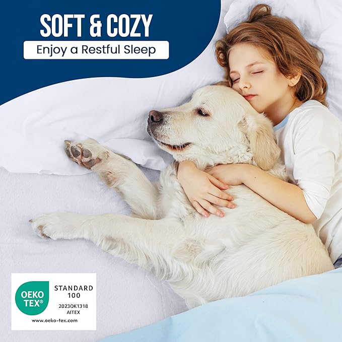 Utopia Bedding Waterproof Mattress Protector Full Size 2 Pack, 200 GSM Breathable Terry Mattress Cover, Fitted Style with Stretchable Pockets (White)