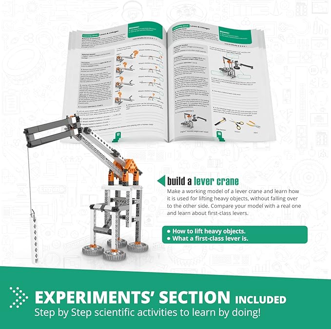 Engino STEM Toys, Mechanics: Levers, Linkages & Structures, Engineering Kits for Kids 9+, Gifts for Boys & Girls, Educational Building Toys, Fun Kids Activities (16 Model Options)
