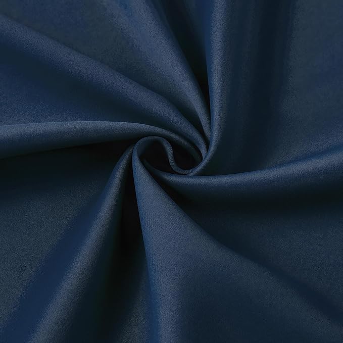 KEQIAOSUOCAI 92 Inch Long Curtains Navy Blue Pinch Pleated Draperies for Track System, Fancy Luxury Bedroom Drapes Thermal Insulating Window Blackout Nautical Curtain for Living Room 2 PCs