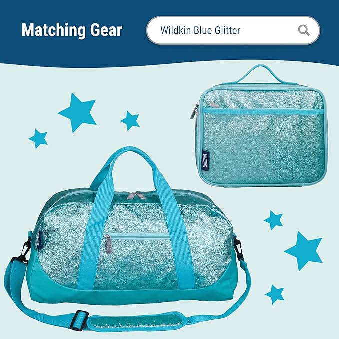 Wildkin 15-inch Kids Backpack – Durable, Padded, Adjustable for School & Trave (Blue Glitter)