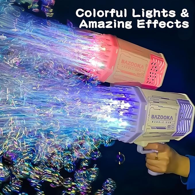 Bubble Gun, 69 Holes Bubble Machine Bubbles Kids Toys for Boys Girls Age 3 4 5 6 7 8 9 10 11 12 Year Old, Summer Outdoor Toy Birthday Wedding Party Halloween Favors