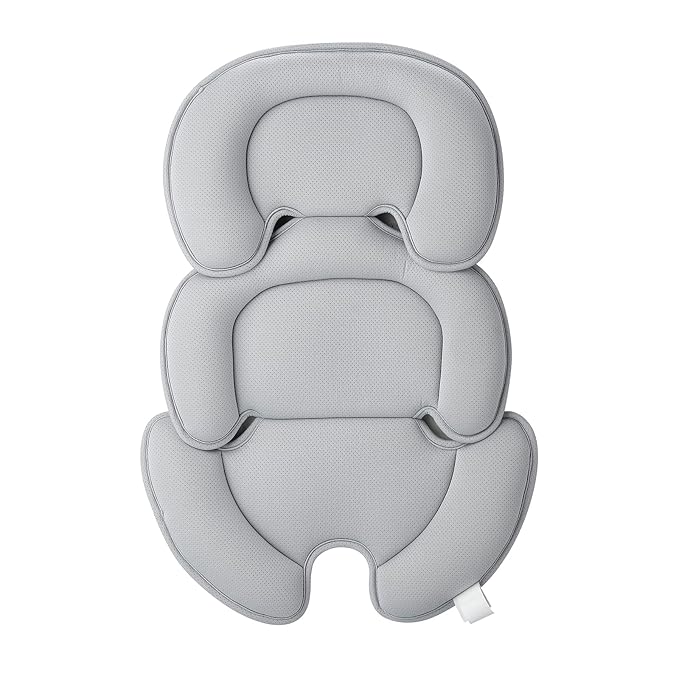 PandaEar Baby Car Insert Cushion Pad, Infant Head & Body Support Pillow for Car Seats, Strollers,Carriers, Machine Washable & Portable -Grey