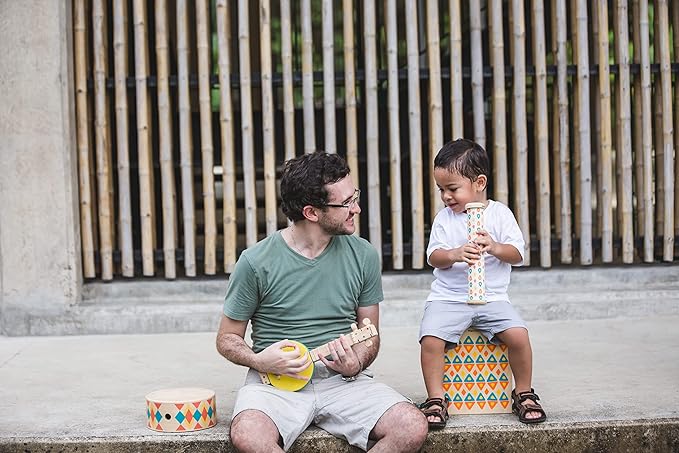 PlanToys® Wooden Rain Maker Musical Toy for Toddlers | Baby Rain Stick for Sensory & Auditory Development | Eco-Friendly Educational Toy for 12+ Months