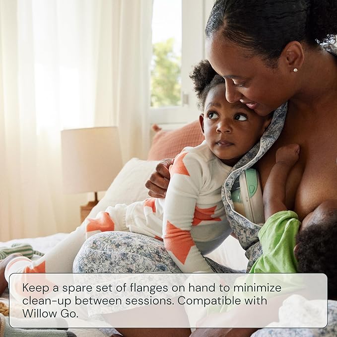 Willow Go - Hands Free Breast Pump - Wearable Breastfeeding Pump - Portable, Electric, Cordless, & 9 Levels of Hospital Grade Suction Strength - Postpartum Essentials - 21mm Flanges - 2pk