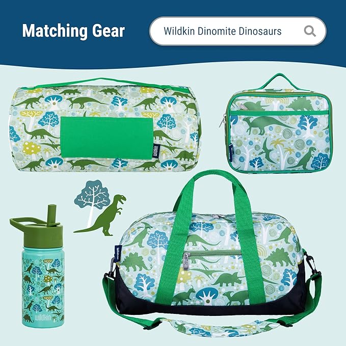 Wildkin 15-inch Kids Backpack – Durable, Padded, Adjustable for School & Travel - Dinomite Dinosaurs