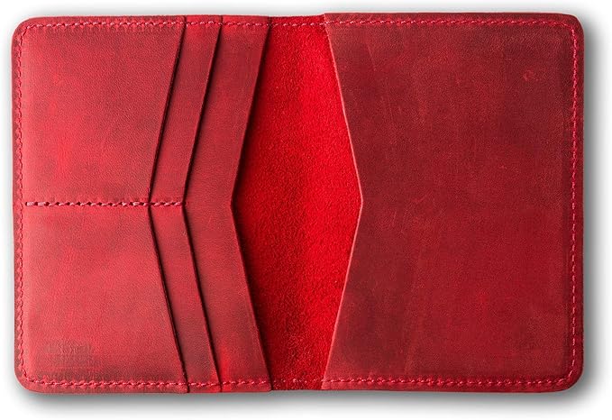 PEGAI Personalized Leather, Passport Holder For Travel | Handmade Passport Wallet Cover Case | Travel Document Holder, Passport Cover for Men, Women, and Family | Pike (Rose)