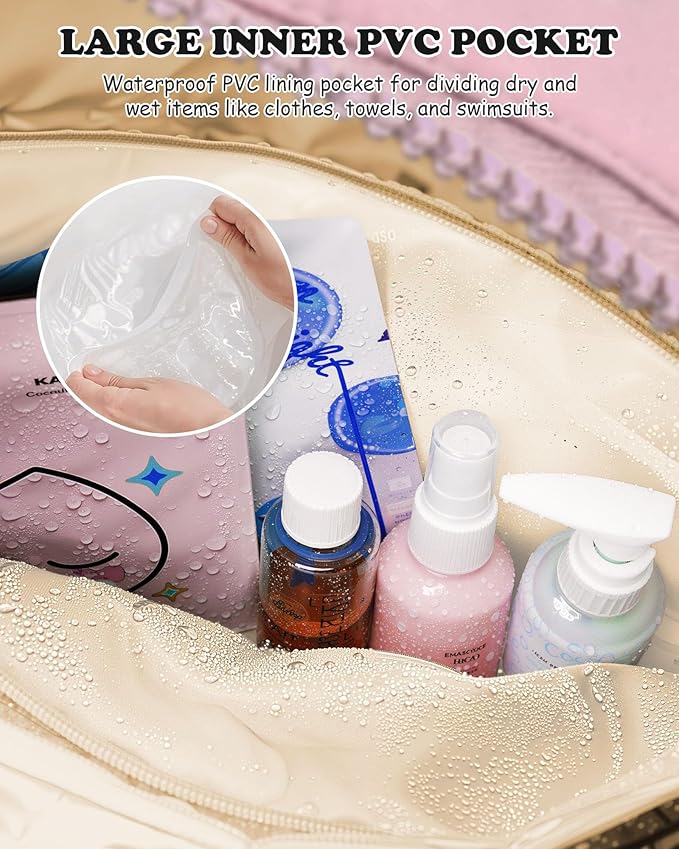 Duffle Bag for Travel, Weekender Bags for Women，Initial Overnight Bag with Wet Pocket，Lightweight Travel Bags Personalized Gym Tote with Makeup Pouch