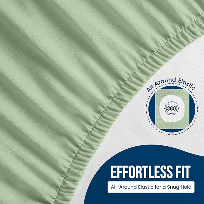 Utopia Bedding Waterproof Mattress Protector Twin Size, Premium Terry Mattress Cover 200 GSM, Breathable, Fitted Style with Stretchable Pockets (Sage)