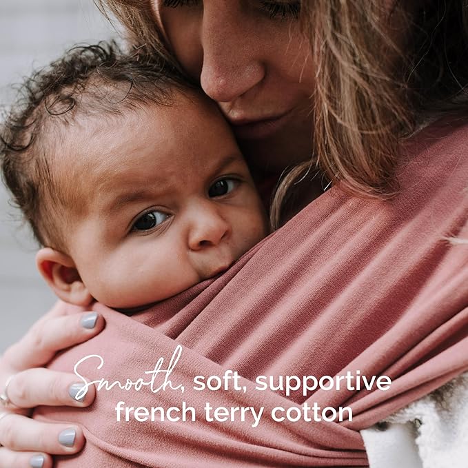 Boba Baby Wrap Carrier – Original Baby Sling Carrier for Newborns (7–35 lbs), Soft, Secure, Hands-Free & Ergonomic, Ideal for Comfortable Bonding, New Parents (Dusty Pink)