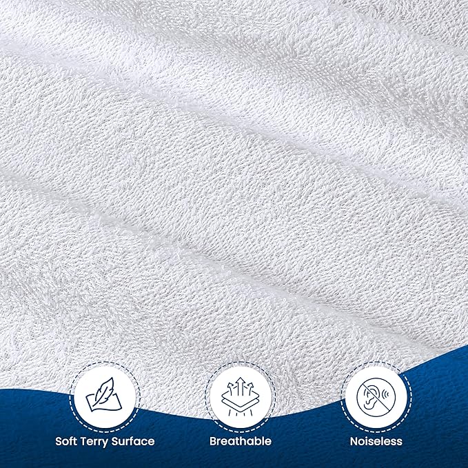 Utopia Bedding Waterproof Mattress Protector Crib Size, Premium Terry Mattress Cover 200 GSM, Breathable, Fitted Style with Stretchable Pockets (White)